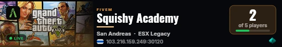 Squishy Academy live status badge