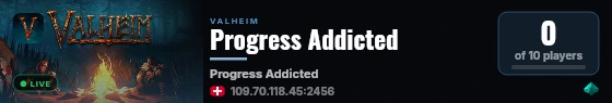Progress Addicted live status badge