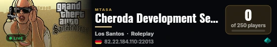 Cheroda Development Server live status badge