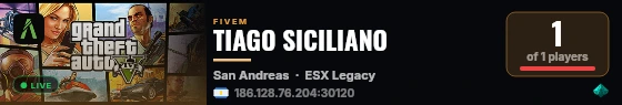 TIAGO SICILIANO live status badge