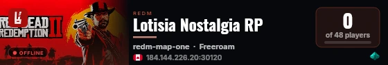 Lotisia Nostalgia RP live status badge