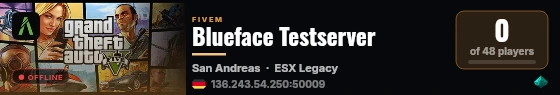 Blueface Testserver live status badge