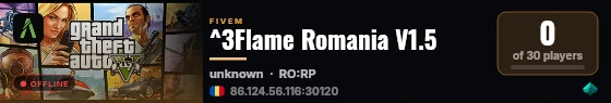 ^3Flame Romania V1.5 live status badge