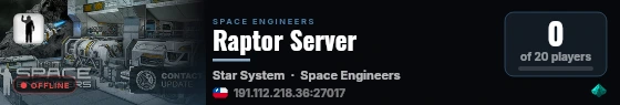 Raptor Server live status badge