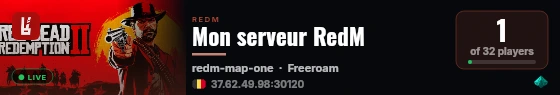 Mon serveur RedM live status badge