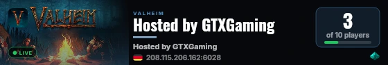 Hosted by GTXGaming live status badge