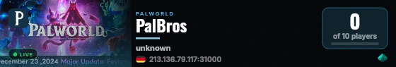 PalBros live status badge