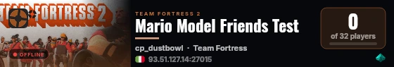 Mario Model Friends Test live status badge