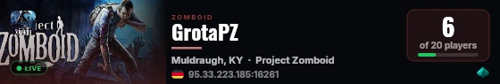 GrotaPZ live status badge