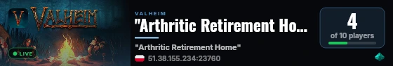 "Arthritic Retirement Home" live status badge
