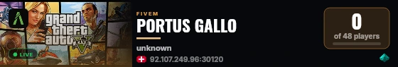 PORTUS GALLO live status badge