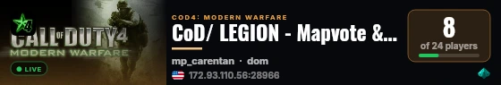 CoD/ LEGION - Mapvote & Mode #1 live status badge