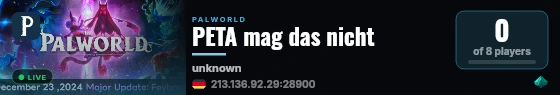 PETA mag das nicht live status badge