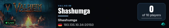Shashumga live status badge