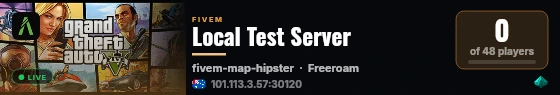 Local Test Server live status badge
