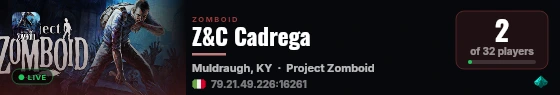 Z&C Cadrega live status badge