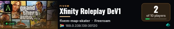 Xfinity Roleplay DeV1 live status badge