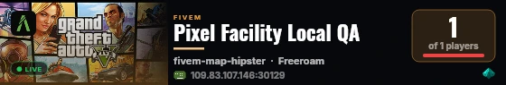 Pixel Facility Local QA live status badge