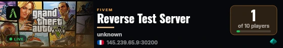 Reverse Test Server live status badge