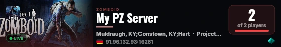 My PZ Server live status badge