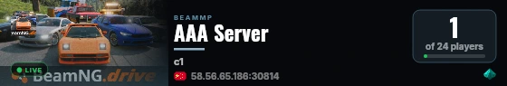 AAA Server live status badge