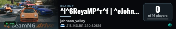 ^l^6ReyaMP^r^f | ^eJohnson valley ^f| ^2Vanilla live status badge
