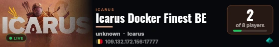 Icarus Docker Finest BE live status badge