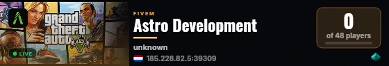 Astro Development live status badge
