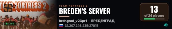BREDEN'S SERVER live status badge