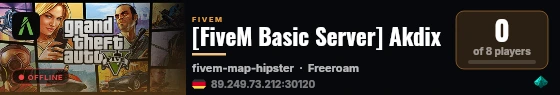 [FiveM Basic Server] Akdix live status badge