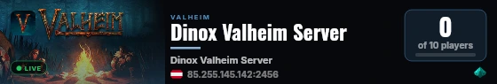 Dinox Valheim Server live status badge