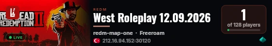 West Roleplay 12.09.2026 live status badge