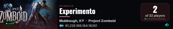 Experimento live status badge