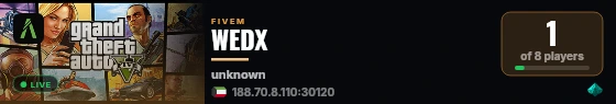 WEDX live status badge
