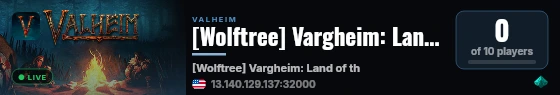 [Wolftree] Vargheim: Land of the Wolves live status badge