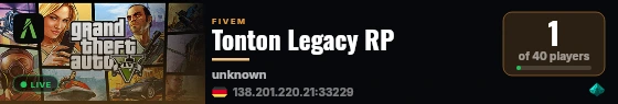 Tonton Legacy RP live status badge