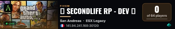 👋 SECONDLIFE RP - DEV 💞 live status badge
