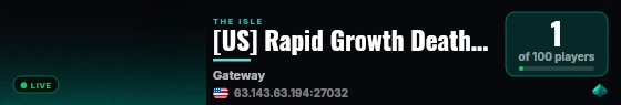 [US] Rapid Growth Death Isle live status badge