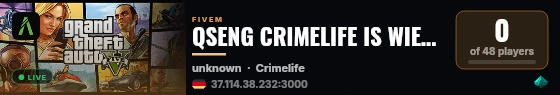 QSENG CRIMELIFE IS WIEDER DA live status badge