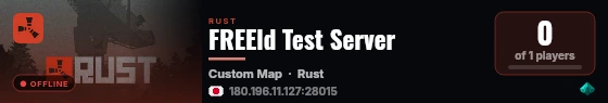 FREEld Test Server live status badge