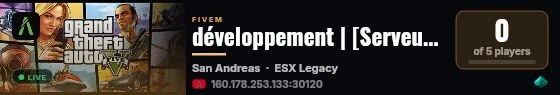 développement | [Serveur de développement.] live status badge