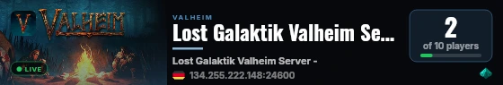 Lost Galaktik Valheim Server - 4Netplayers live status badge