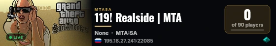 119! Realside | MTA live status badge