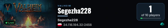 Segezha228 live status badge