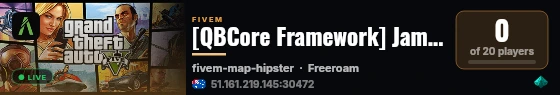 [QBCore Framework] James-RedM live status badge