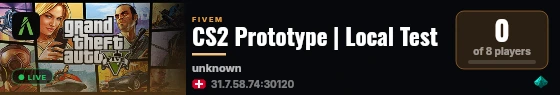 CS2 Prototype | Local Test live status badge