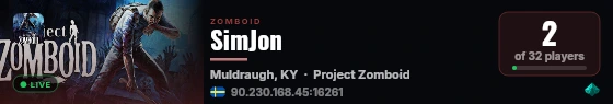 SimJon live status badge
