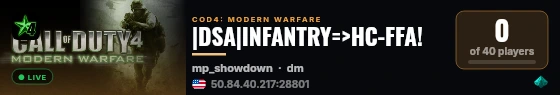 |DSA|INFANTRY=>HC-FFA! live status badge