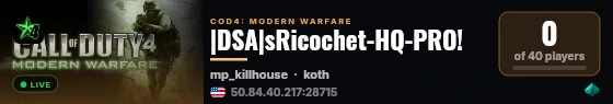 |DSA|sRicochet-HQ-PRO! live status badge