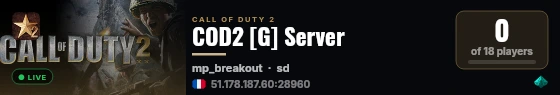 COD2 [G] Server live status badge
